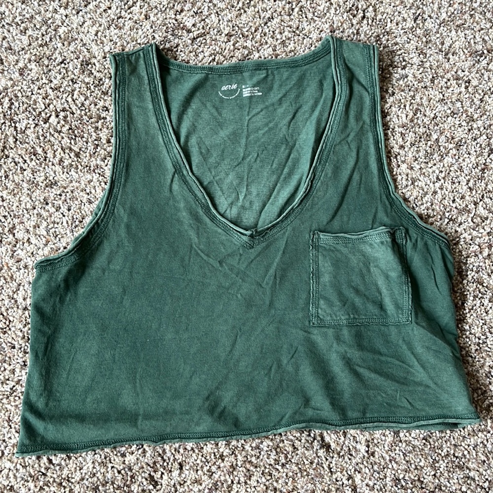 Aerie Loose Cropped Pocket Tank Top